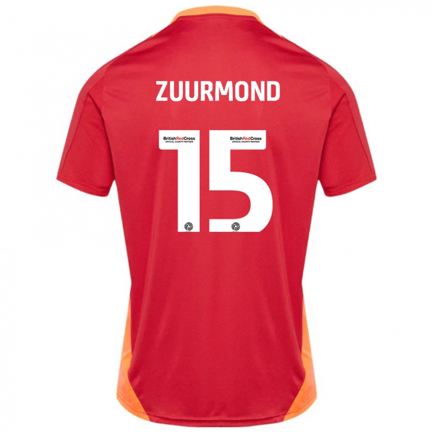 Kinder Ishbel Zuurmond #15 Blau Cremeweiß Auswärtstrikot Trikot 2024/25 T-Shirt Österreich