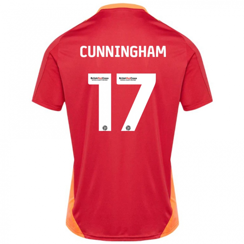 Kinder Zoe Cunningham #17 Blau Cremeweiß Auswärtstrikot Trikot 2024/25 T-Shirt Österreich