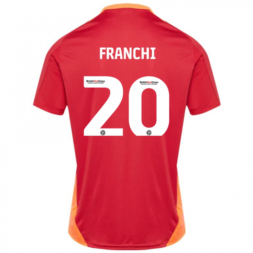 Kinder Matilda Franchi #20 Blau Cremeweiß Auswärtstrikot Trikot 2024/25 T-Shirt Österreich