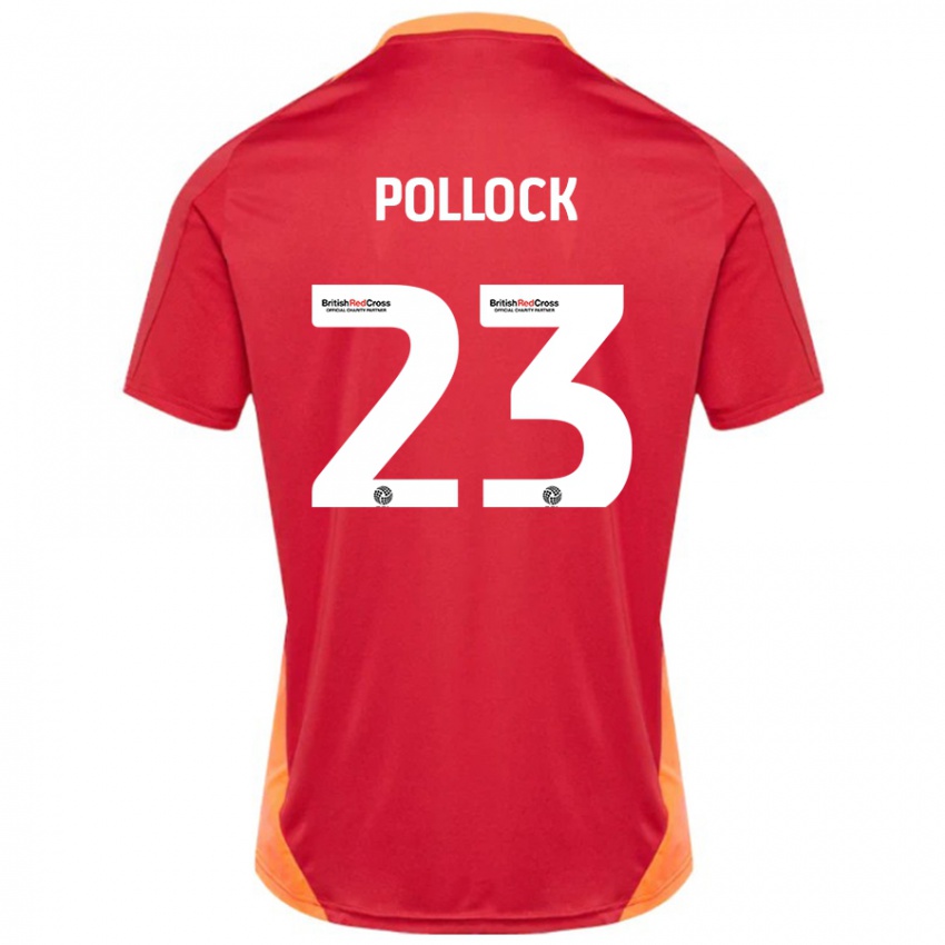 Kinder Amber Pollock #23 Blau Cremeweiß Auswärtstrikot Trikot 2024/25 T-Shirt Österreich