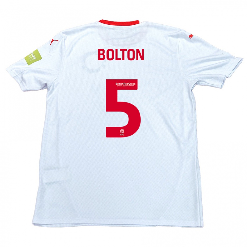 Kinder James Bolton #5 Weiß Auswärtstrikot Trikot 2024/25 T-Shirt Österreich