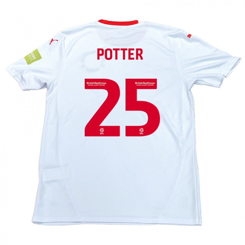 Kinder Finley Potter #25 Weiß Auswärtstrikot Trikot 2024/25 T-Shirt Österreich