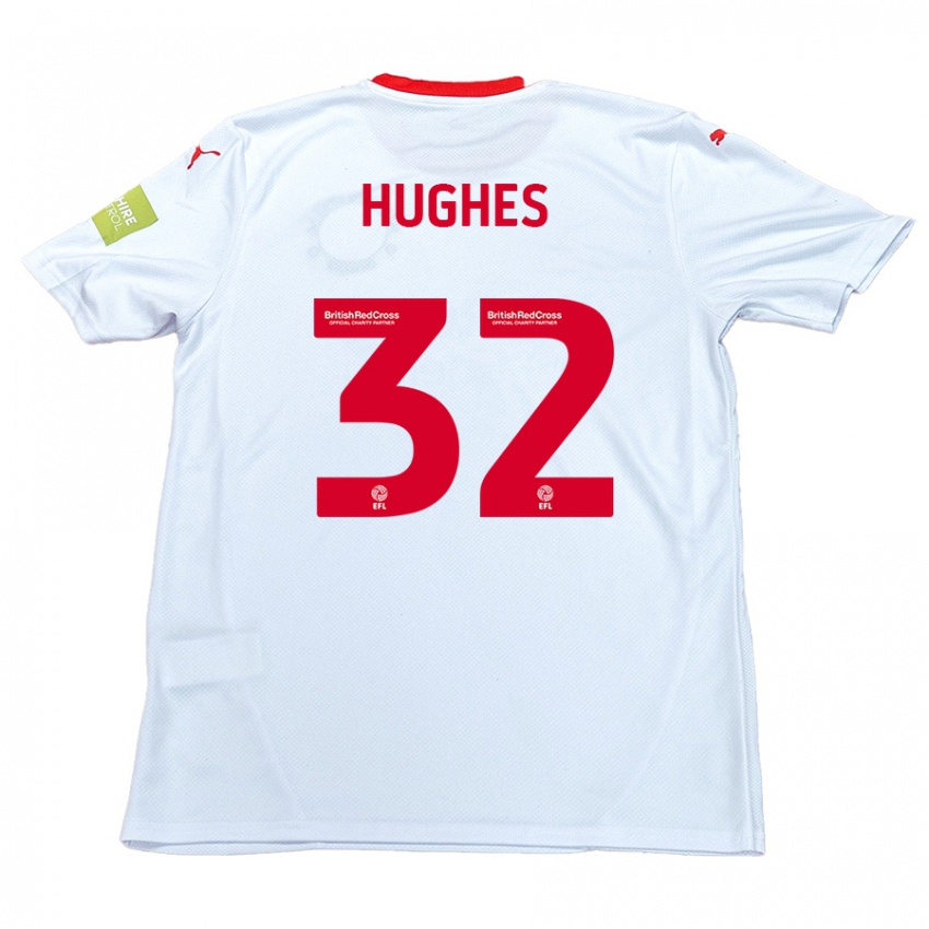 Kinder Kayden Hughes #32 Weiß Auswärtstrikot Trikot 2024/25 T-Shirt Österreich