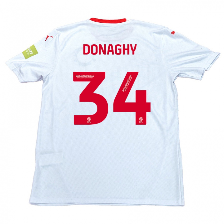 Kinder Tom Donaghy #34 Weiß Auswärtstrikot Trikot 2024/25 T-Shirt Österreich