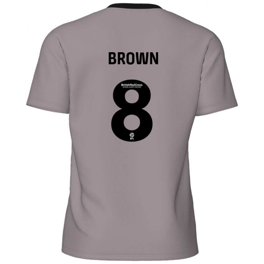 Kinder Jordan Brown #8 Grau Auswärtstrikot Trikot 2024/25 T-Shirt Österreich