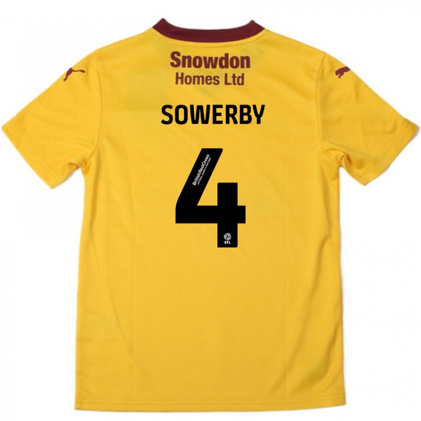 Kinder Jack Sowerby #4 Orange Burgunderrot Auswärtstrikot Trikot 2024/25 T-Shirt Österreich