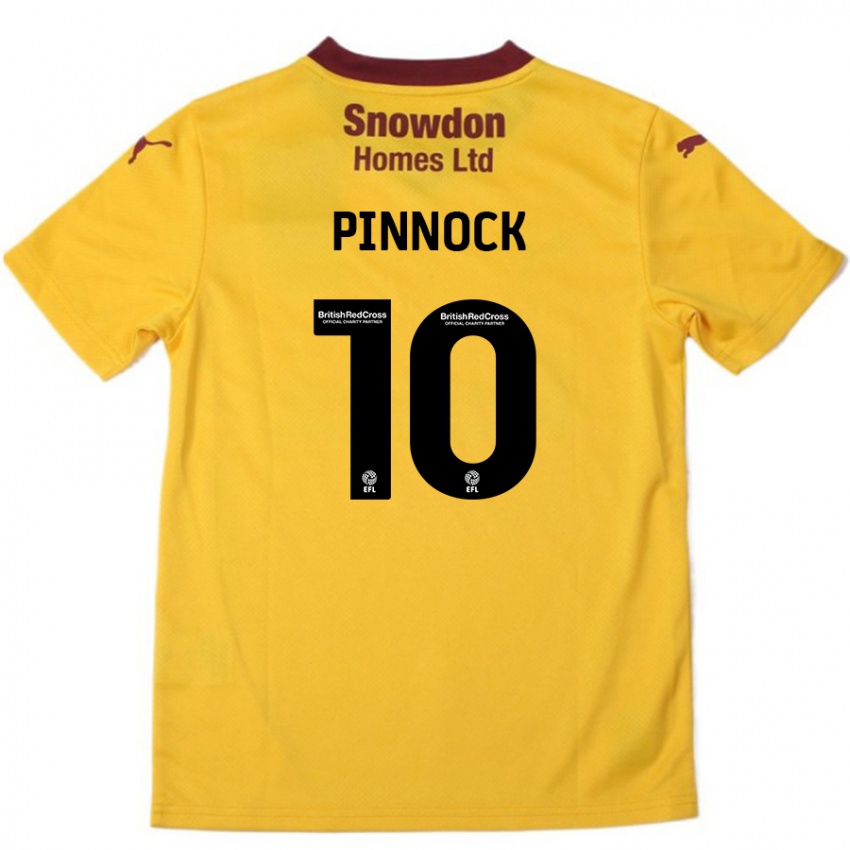 Kinder Mitch Pinnock #10 Orange Burgunderrot Auswärtstrikot Trikot 2024/25 T-Shirt Österreich