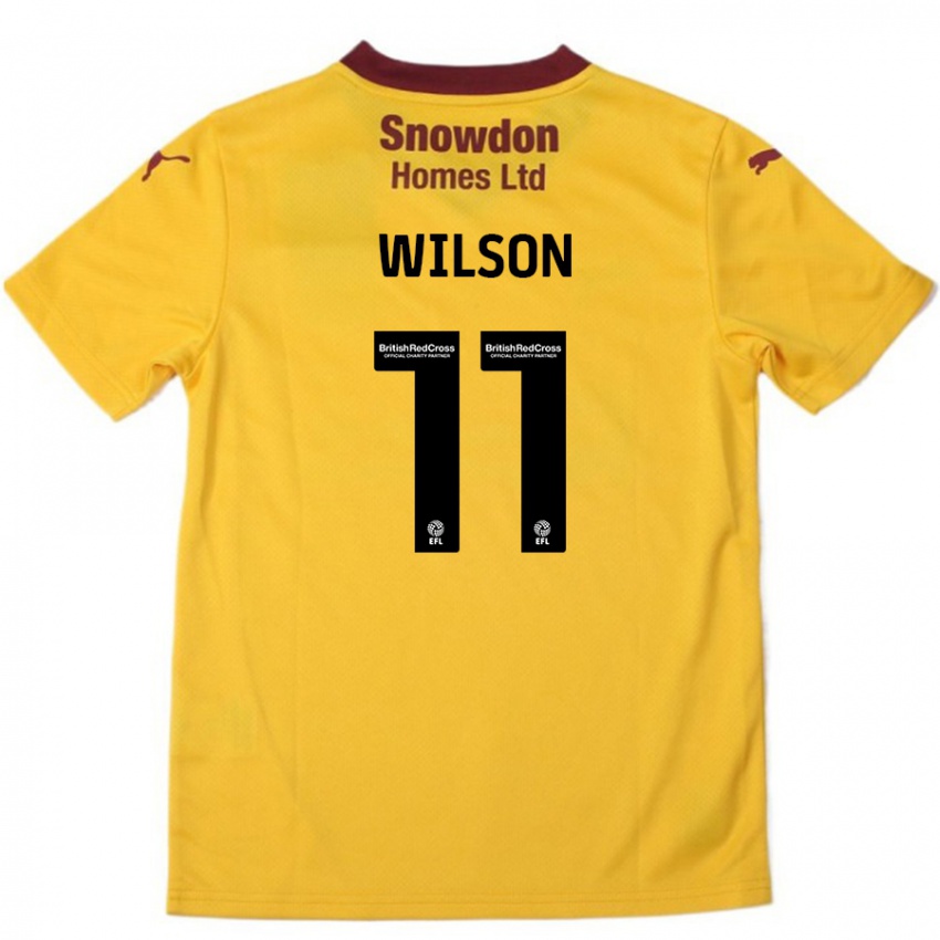 Kinder James Wilson #11 Orange Burgunderrot Auswärtstrikot Trikot 2024/25 T-Shirt Österreich