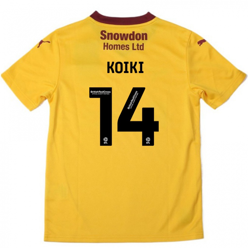 Kinder Ali Koiki #14 Orange Burgunderrot Auswärtstrikot Trikot 2024/25 T-Shirt Österreich