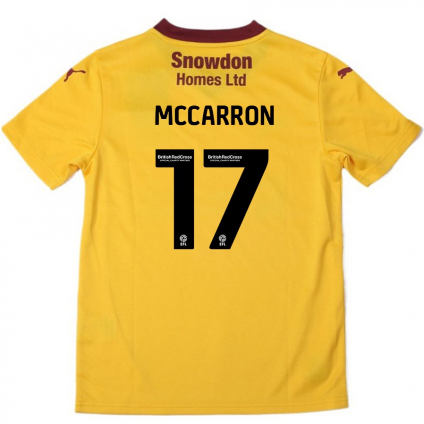 Kinder Liam Mccarron #17 Orange Burgunderrot Auswärtstrikot Trikot 2024/25 T-Shirt Österreich