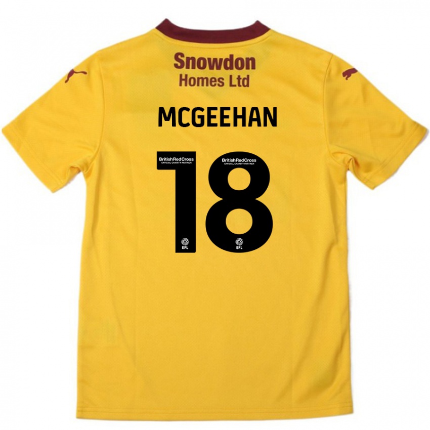 Kinder Cameron Mcgeehan #18 Orange Burgunderrot Auswärtstrikot Trikot 2024/25 T-Shirt Österreich