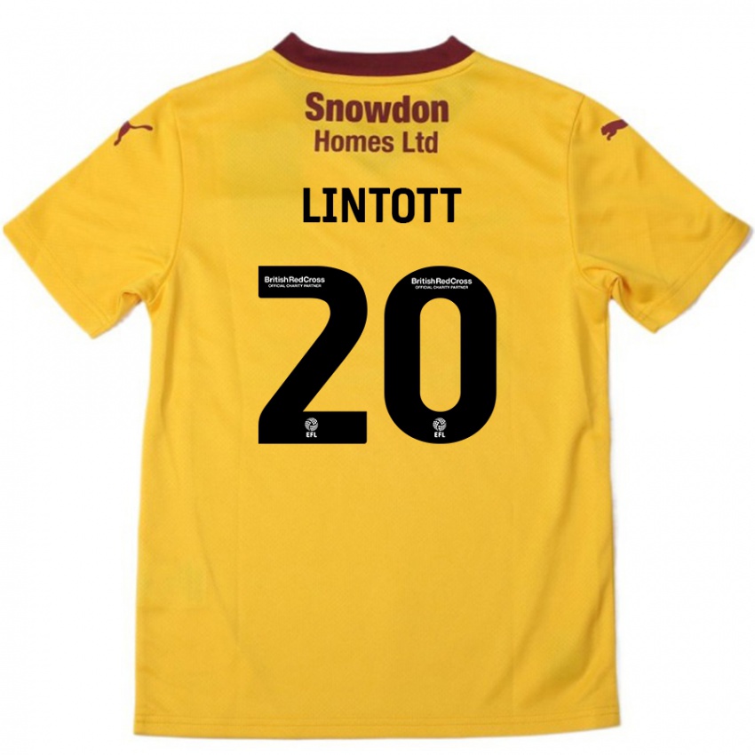 Kinder Harvey Lintott #20 Orange Burgunderrot Auswärtstrikot Trikot 2024/25 T-Shirt Österreich