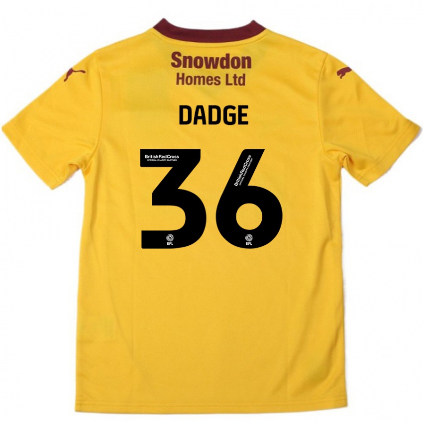 Kinder James Dadge #36 Orange Burgunderrot Auswärtstrikot Trikot 2024/25 T-Shirt Österreich