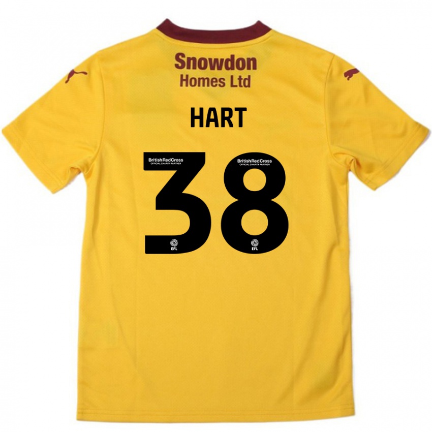 Kinder Jamari Hart #38 Orange Burgunderrot Auswärtstrikot Trikot 2024/25 T-Shirt Österreich