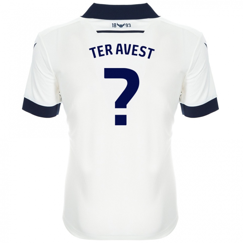 Kinder Hidde Ter Avest #0 Weiß Marineblau Auswärtstrikot Trikot 2024/25 T-Shirt Österreich