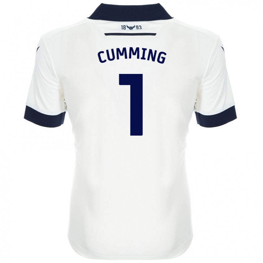 Kinder Jamie Cumming #1 Weiß Marineblau Auswärtstrikot Trikot 2024/25 T-Shirt Österreich