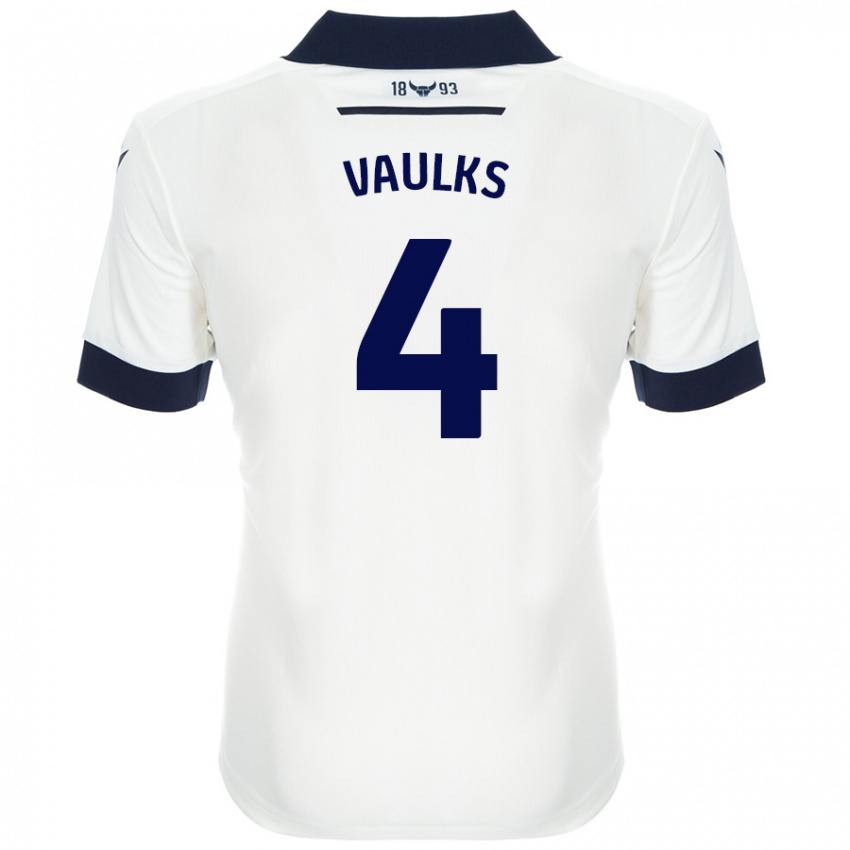 Kinder Will Vaulks #4 Weiß Marineblau Auswärtstrikot Trikot 2024/25 T-Shirt Österreich