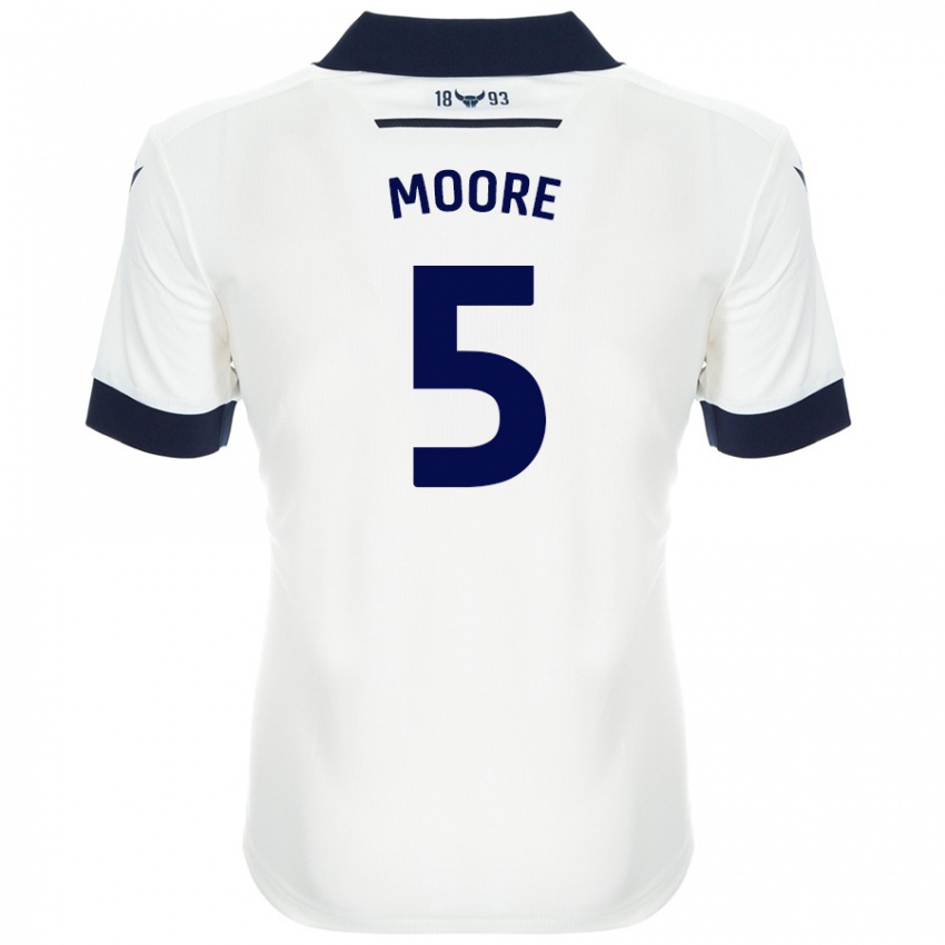 Kinder Elliott Moore #5 Weiß Marineblau Auswärtstrikot Trikot 2024/25 T-Shirt Österreich