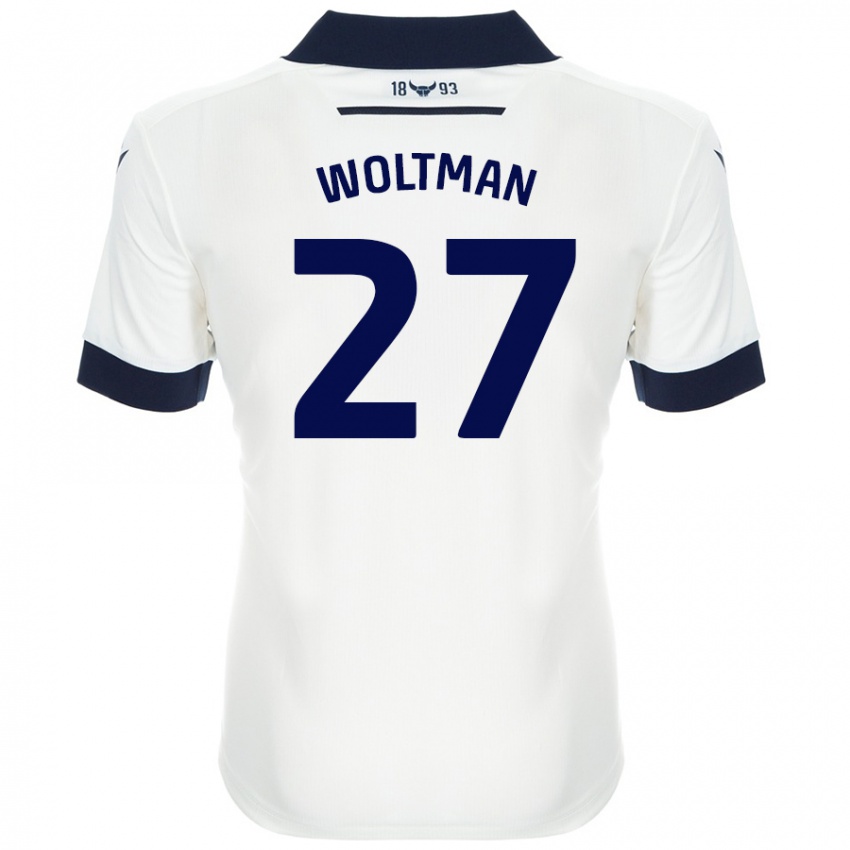 Kinder Max Woltman #27 Weiß Marineblau Auswärtstrikot Trikot 2024/25 T-Shirt Österreich