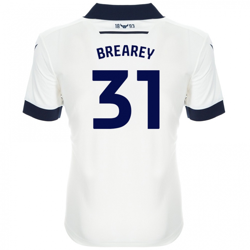 Kinder Eddie Brearey #31 Weiß Marineblau Auswärtstrikot Trikot 2024/25 T-Shirt Österreich