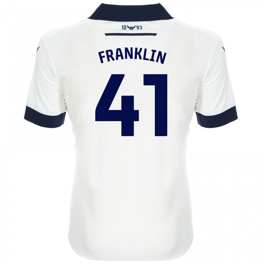 Kinder George Franklin #41 Weiß Marineblau Auswärtstrikot Trikot 2024/25 T-Shirt Österreich