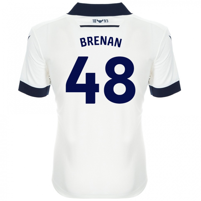 Kinder Tobias Brenan #48 Weiß Marineblau Auswärtstrikot Trikot 2024/25 T-Shirt Österreich