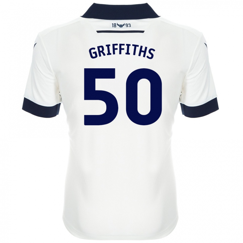 Kinder Louis Griffiths #50 Weiß Marineblau Auswärtstrikot Trikot 2024/25 T-Shirt Österreich