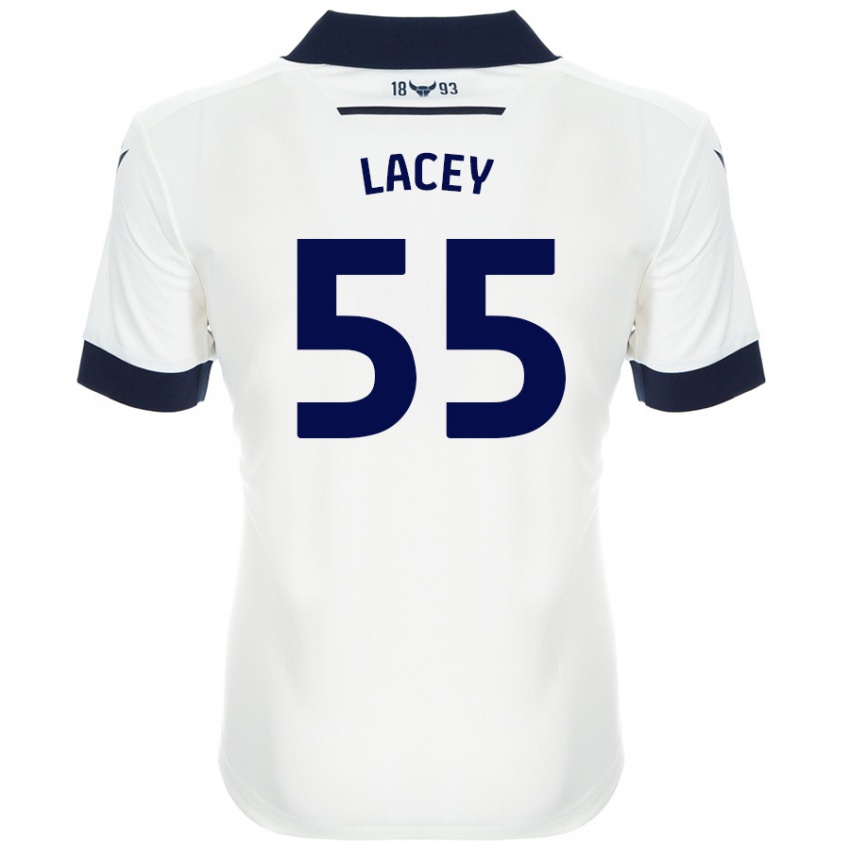 Kinder Aaron Lacey #55 Weiß Marineblau Auswärtstrikot Trikot 2024/25 T-Shirt Österreich