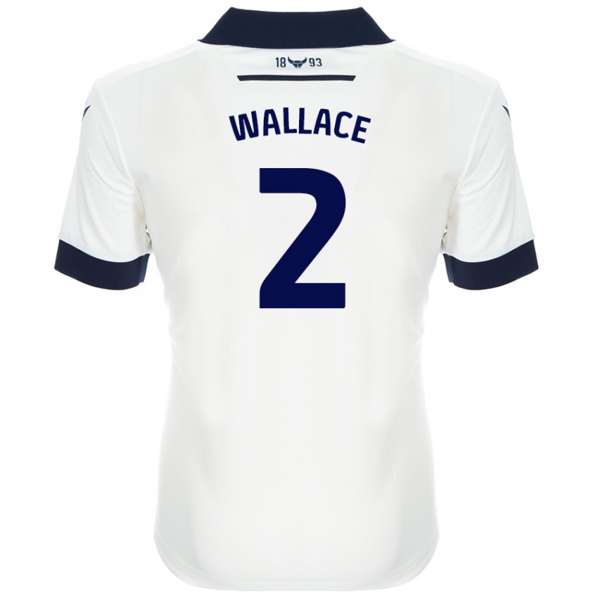 Kinder Emily Wallace #2 Weiß Marineblau Auswärtstrikot Trikot 2024/25 T-Shirt Österreich