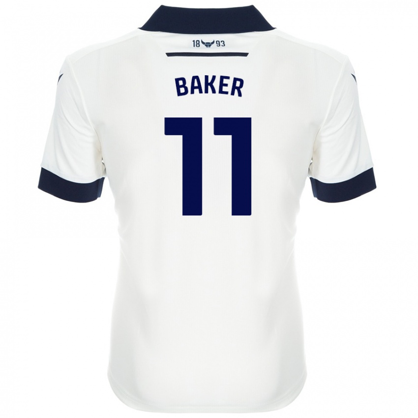 Kinder Sophie Baker #11 Weiß Marineblau Auswärtstrikot Trikot 2024/25 T-Shirt Österreich