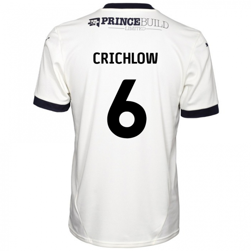 Kinder Romoney Crichlow #6 Cremeweiß Schwarz Auswärtstrikot Trikot 2024/25 T-Shirt Österreich