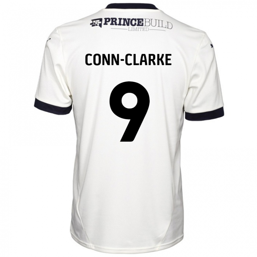 Kinder Chris Conn-Clarke #9 Cremeweiß Schwarz Auswärtstrikot Trikot 2024/25 T-Shirt Österreich