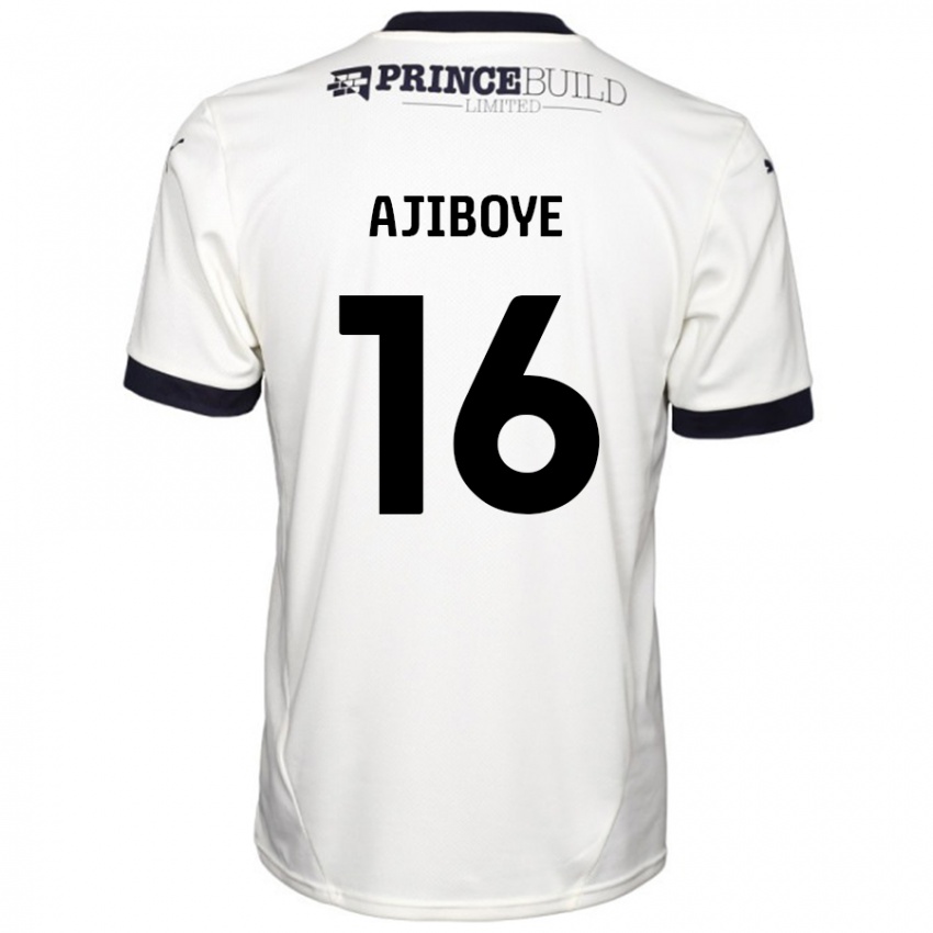 Kinder David Ajiboye #16 Cremeweiß Schwarz Auswärtstrikot Trikot 2024/25 T-Shirt Österreich