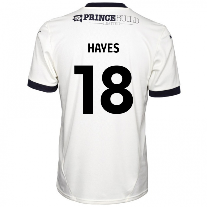 Kinder Cian Hayes #18 Cremeweiß Schwarz Auswärtstrikot Trikot 2024/25 T-Shirt Österreich