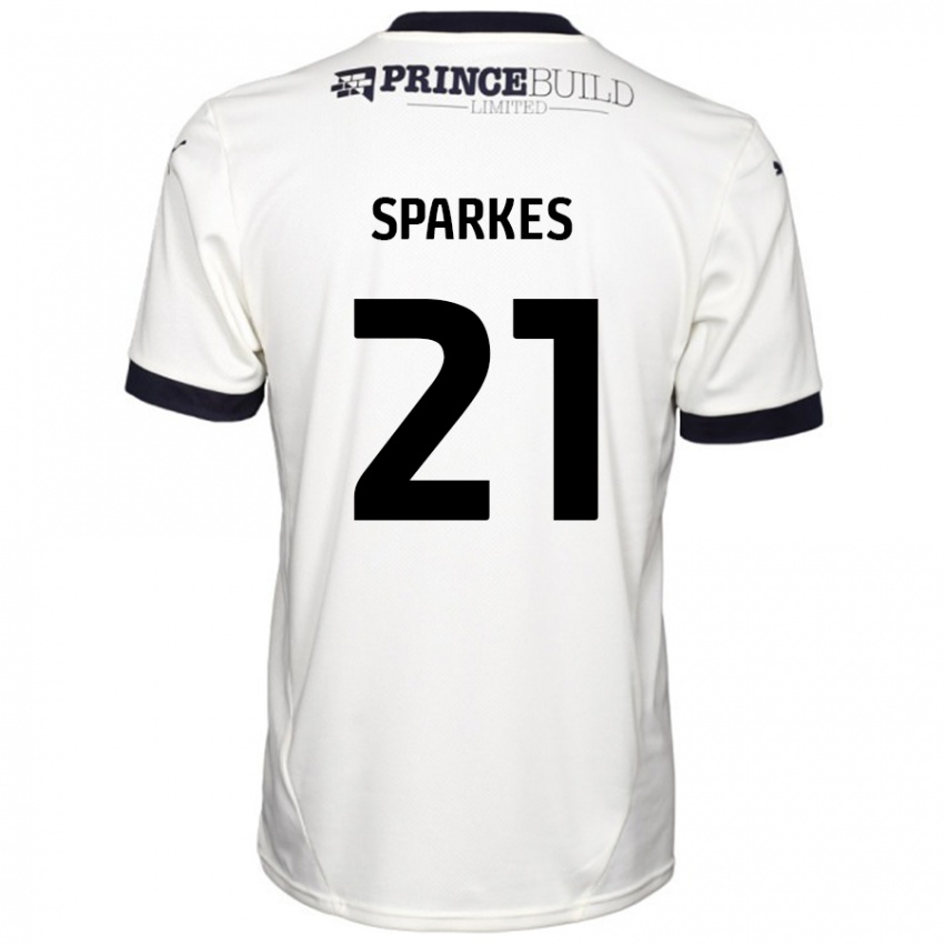 Kinder Jack Sparkes #21 Cremeweiß Schwarz Auswärtstrikot Trikot 2024/25 T-Shirt Österreich