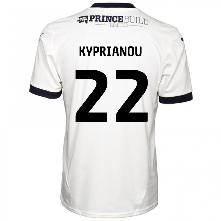 Kinder Hector Kyprianou #22 Cremeweiß Schwarz Auswärtstrikot Trikot 2024/25 T-Shirt Österreich