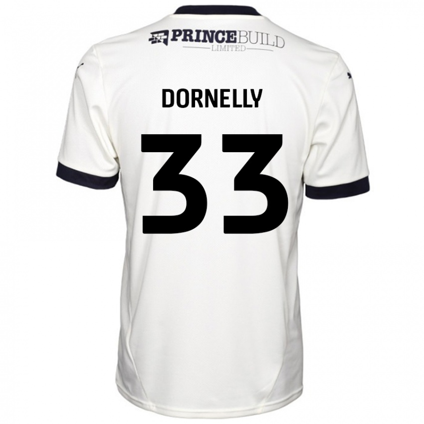 Kinder James Dornelly #33 Cremeweiß Schwarz Auswärtstrikot Trikot 2024/25 T-Shirt Österreich