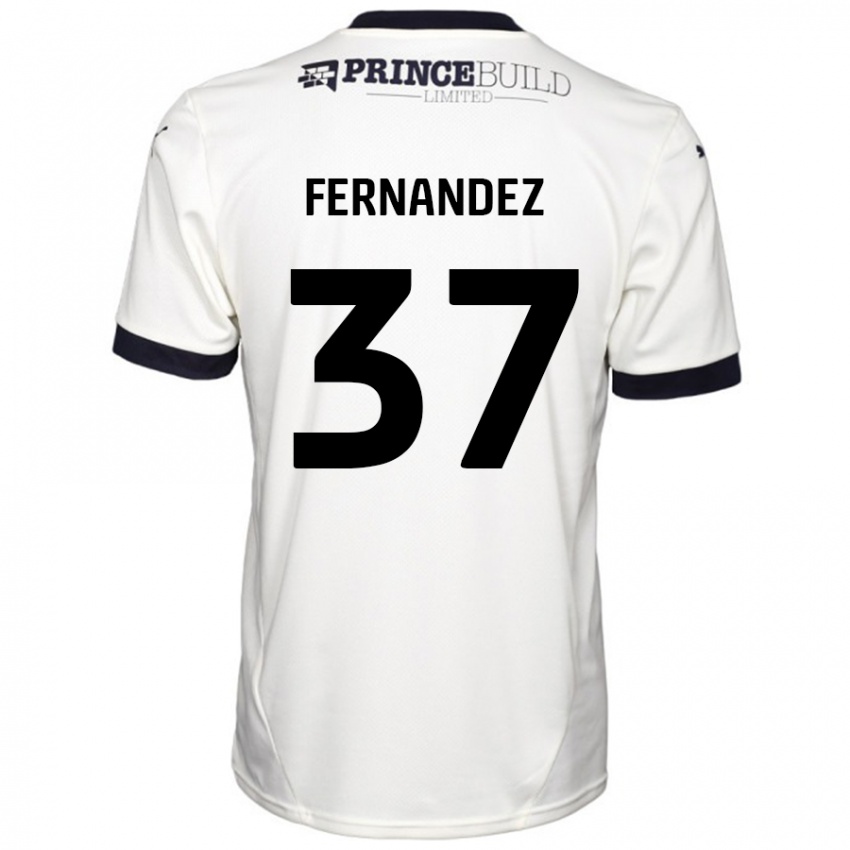 Kinder Emmanuel Fernandez #37 Cremeweiß Schwarz Auswärtstrikot Trikot 2024/25 T-Shirt Österreich