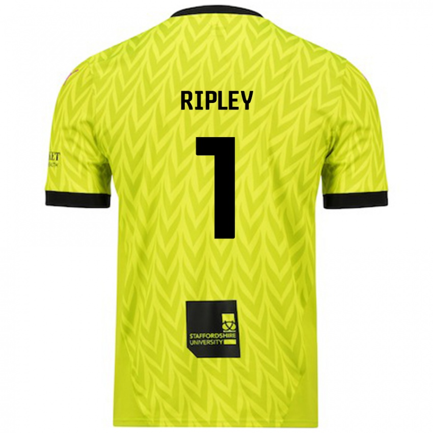 Kinder Connor Ripley #1 Fluoreszierend Grün Auswärtstrikot Trikot 2024/25 T-Shirt Österreich