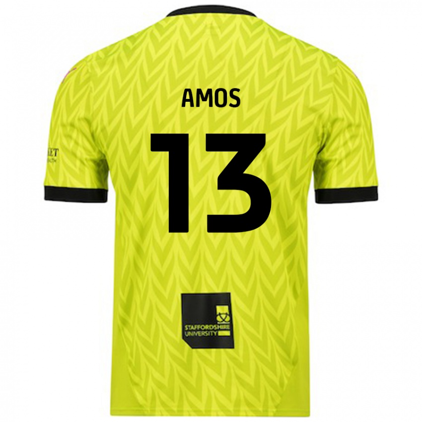 Kinder Ben Amos #13 Fluoreszierend Grün Auswärtstrikot Trikot 2024/25 T-Shirt Österreich