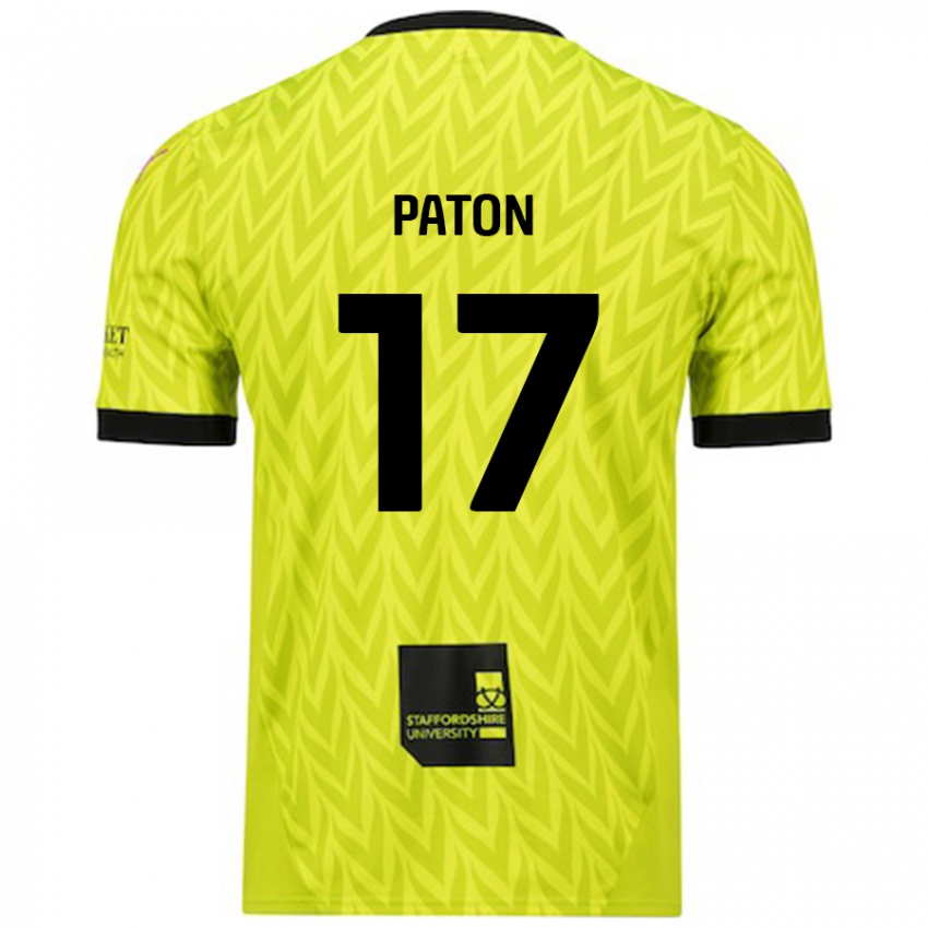 Kinder Ruari Paton #17 Fluoreszierend Grün Auswärtstrikot Trikot 2024/25 T-Shirt Österreich