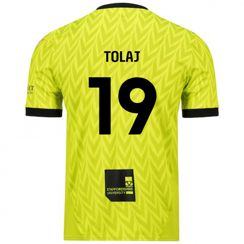 Kinder Lorent Tolaj #19 Fluoreszierend Grün Auswärtstrikot Trikot 2024/25 T-Shirt Österreich