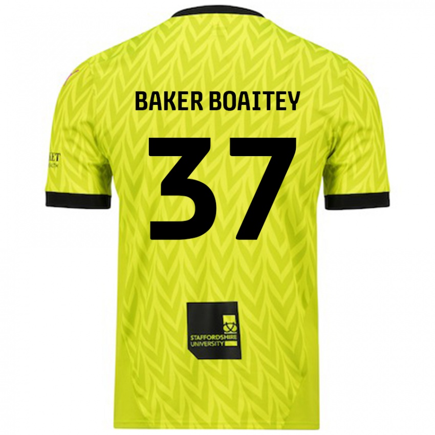 Kinder Benicio Baker-Boaitey #37 Fluoreszierend Grün Auswärtstrikot Trikot 2024/25 T-Shirt Österreich