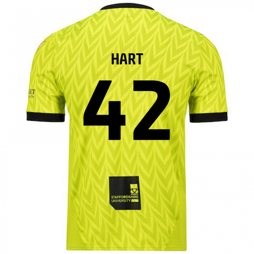 Kinder Sam Hart #42 Fluoreszierend Grün Auswärtstrikot Trikot 2024/25 T-Shirt Österreich