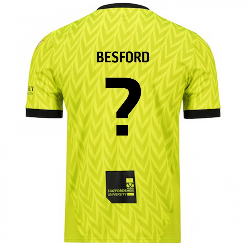 Kinder Callum Besford #0 Fluoreszierend Grün Auswärtstrikot Trikot 2024/25 T-Shirt Österreich