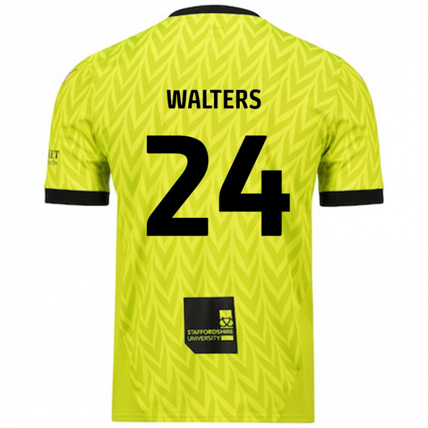 Kinder Rhys Walters #24 Fluoreszierend Grün Auswärtstrikot Trikot 2024/25 T-Shirt Österreich