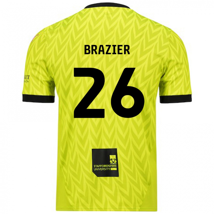 Kinder Liam Brazier #26 Fluoreszierend Grün Auswärtstrikot Trikot 2024/25 T-Shirt Österreich