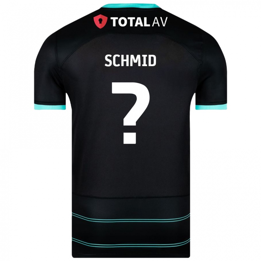 Kinder Nicolas Schmid #0 Schwarz Auswärtstrikot Trikot 2024/25 T-Shirt Österreich