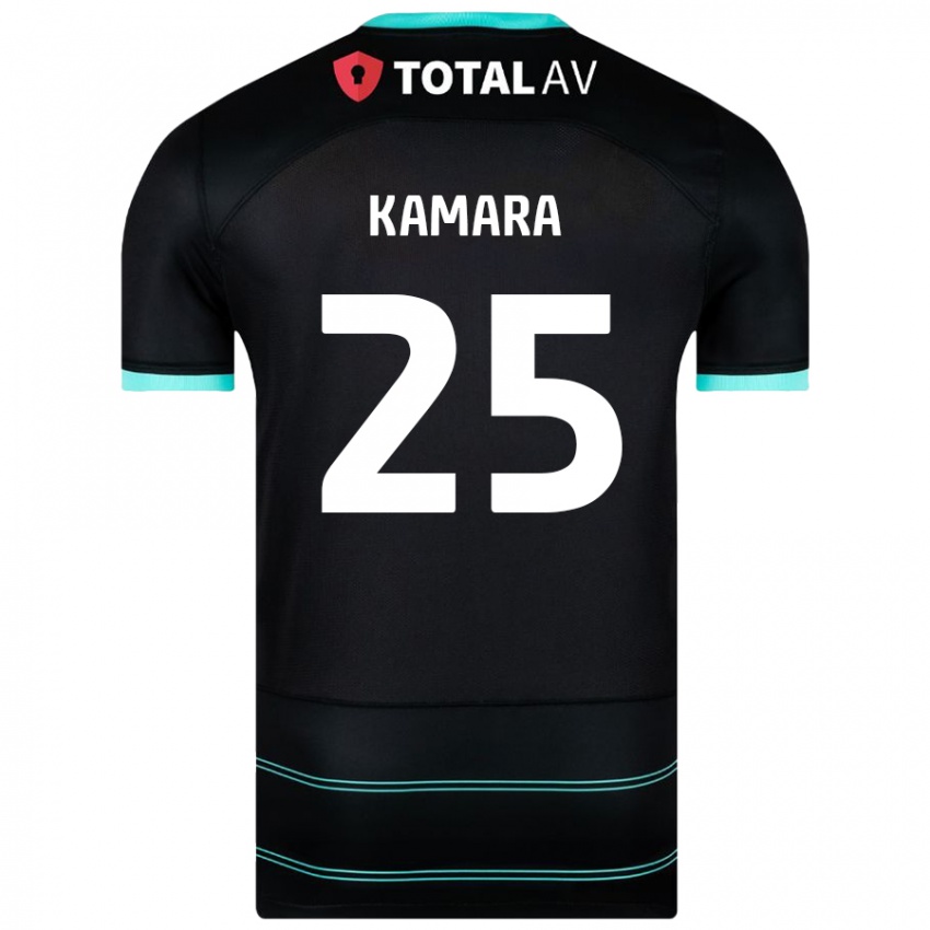 Kinder Abdoulaye Kamara #25 Schwarz Auswärtstrikot Trikot 2024/25 T-Shirt Österreich