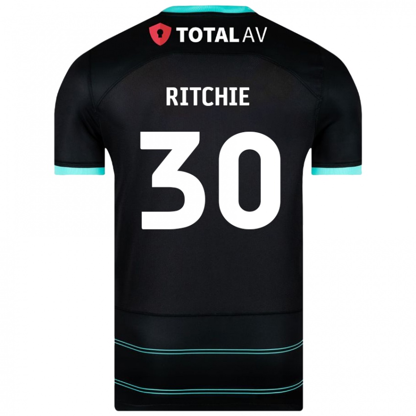 Kinder Matt Ritchie #30 Schwarz Auswärtstrikot Trikot 2024/25 T-Shirt Österreich